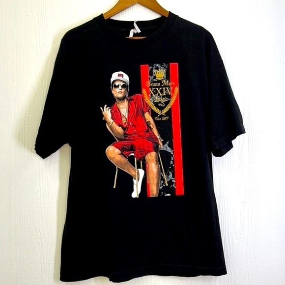Alstyle Classic - Bruno Mars XXIV Magic Tour 2017 Graphic Short Sleeve Shirt XL - Picture 6 of 9